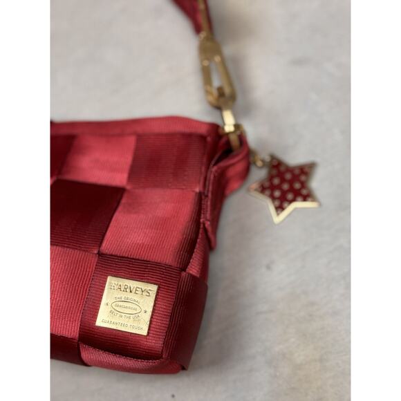 Harveys Seatbelt RARE Maroon Red Carriage Baguette Handbag - Picture 6 of 16